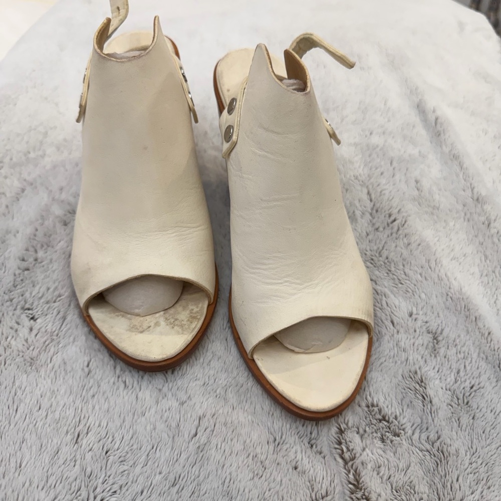 Rag & Bone Cream Peep-Toe Mules